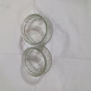 Unbranded Glass Ramekins Clear Excellent Fluted Custard Cups Set of 2 3.25x1.50"